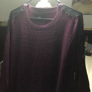 Purple sweater with lace details